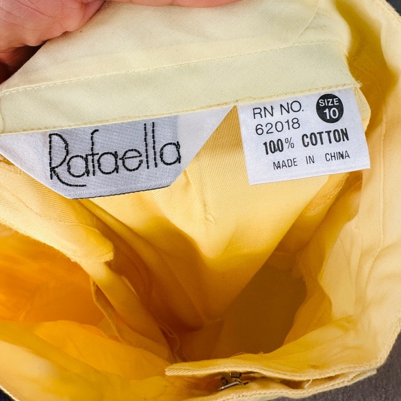 Vintage Yellow Highwaisted Pleated Front Trouser Pants By Rafaella Size 10 - Picture 4 of 9